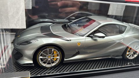 BBR Ferrari 812 Competizione 1/12 Coburn Grey, limited edition 11 of 49 Pcs, Numero 11, Striscia Bianca.