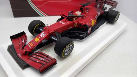BBR Ferrari SF21 C. Leclerc Italy GP 2021 end race 1/18, lim. ed. 100 pz
