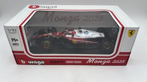 Bburago Ferrari SF-25 Charles Leclerc Monza GP 2025 1/18