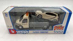 Bburago Flatbed Transporter con Volkswagen Polo GTI 1/43 - scala 1:43