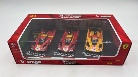 Bburago set Ferrari 499P Winner 24h Le Mans 2023 N.51 - 2024 N.50 - 2025 N.83 1/43