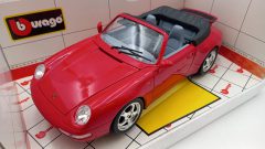 Bburago Porsche 911 Carrera Cabriolet 1/18, mancante maniglia sinistra, confezione lievemente usurata - scala 1:18