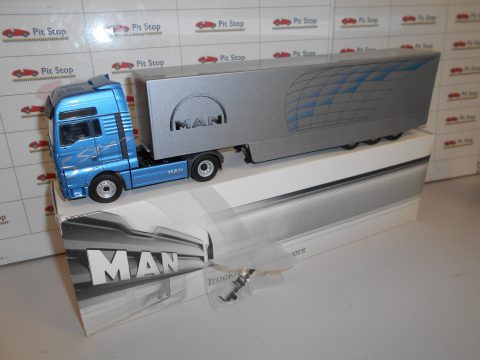 Camion Man TGA XXL with trailer blue metallizzato 1/50
