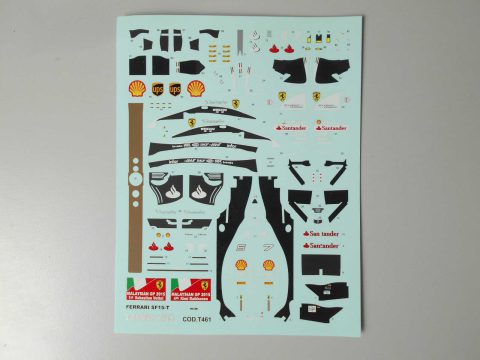 12 Tameo Kits decals T461 per TMK429 Ferrari SF15-T Malaysian GP 2015 1/43