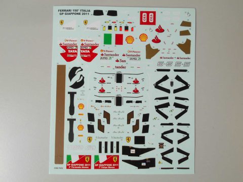 19 Tameo Kits T416 decals per TMK400 Ferrari 150 Italia Giappone GP 2011 1/43