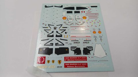 236 Tameo Kits T340 decals Ferrari F2005 Schumacher Barrichello San Marino GP 2005 1/43