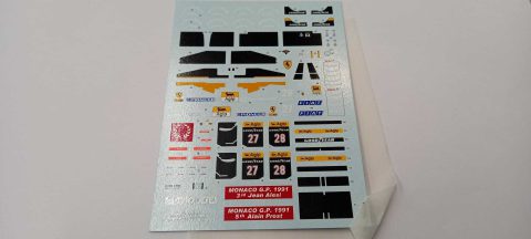 240 Tameo Kits T336 decals Ferrari 642 Alesi Prost Monaco GP 1991 1/43