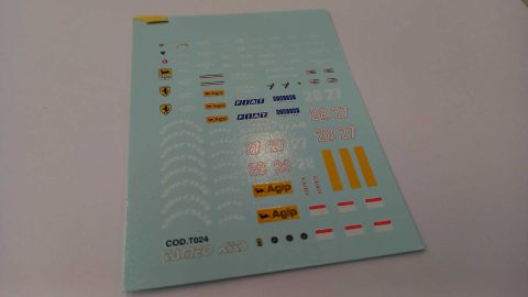 257 Tameo Kits T024 decals per TMK039 Ferrari F1/86 Alboreto 1986 1/43