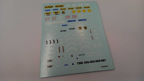 258 Tameo Kits T051 decals per TMK056-062-069-081 Ferrari F1/87-88C 1/43