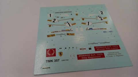 262 Tameo Kits T351 decals per TMK357 Ferrari 312T2 Lauda Regazzoni 1976 1/43