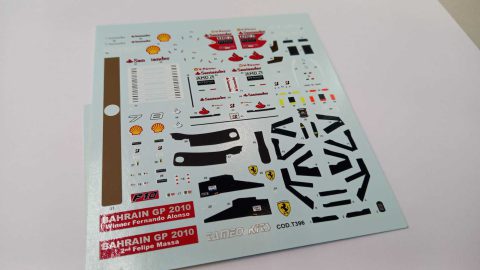 267 Tameo Kits T396 decals per TMK390 Ferrari F10 Alonso Massa 2010 1/43