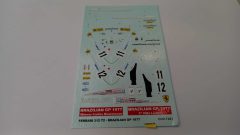 273 Tameo Kits T421 decals per TMK404 Ferrari 312 T2 Lauda Reutemann 1977 1/43 - scala 1:43