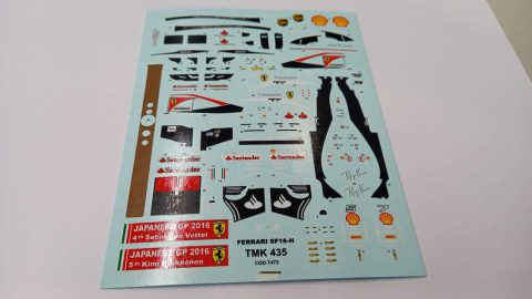 278 Tameo Kits T472 decals per TMK435 Ferrari SF16-H 1/43