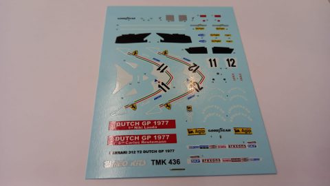 279 Tameo Kits decals per TMK436 Ferrari 312 T2 Dutch GP 1977 1/43