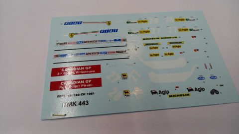 281 Tameo Kits decals per TMK443 Ferrari 126 CK 1981 1/43