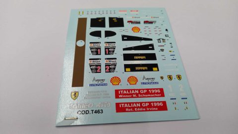 285 Tameo Kits T463 decals per TMK431 Ferrari F310 Schumacher Irvine 1996 1/43