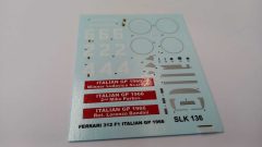 287 Tameo Kits decals per SLK136 Ferrari 312 F1 1966 1/43 - scala 1:43