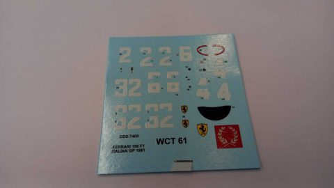 291 Tameo Kits decals per WCT61 Ferrari 156 F1 1961 1/43