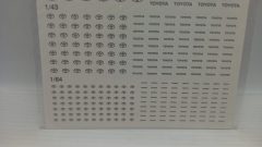 303 decals Triple9 T9-20012 stemmi e scritte Toyota nelle scale 1/18, 1/24, 1/43, 1/64 - foto 2