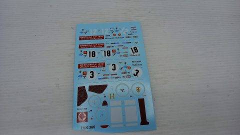 312 Tameo kit decals per TMK366 Ferrari 312 B 1970 1/43