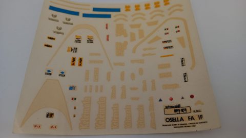 343 decals per Osella FA 1F 1/43, lievemente ingiallite