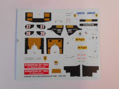 34 Tameo Kits T451 decals per TMK420 Ferrari 126 C4-M2 European GP 1984 1/43 - scala 1:43