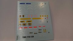 35 Tameo Kits decals per TMK116-129 Ferrari 641 USA GP 1990 1/43 - scala 1:43