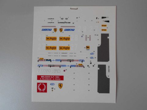 51 Tameo Kits T320 decals per TMK332 Ferrari 126 C2 Belgian GP 1982 1/43