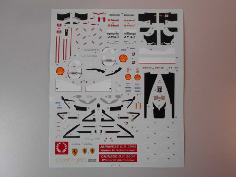 55 Tameo Kits T337 decals per TMK347 Ferrari F2004 Japanese GP 2004 1/43