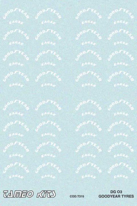 60 Tameo Kits DG03 decals Goodyear Tyres 1/43