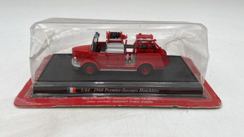 Del Prado camion dei pompieri Premier-Secours Hotchkiss del 1960,scatola rovinata e schiacciata,modellino integro 1/64