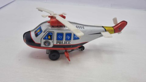 Elicottero Polizia in Latta Danger Keep Away Lung 20 cm x alt 9 cm Funzionante senza scatola originale no teca