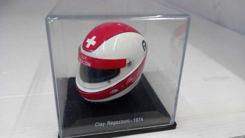 Casco helmet Clay Regazzoni 1974 1/5, teca rovinata, qualche segno sul casco, senza scatola originale