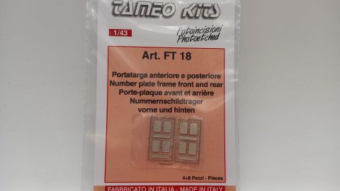 FT18 Tameo Kits fotoincisioni porta targa anteriore e posteriore 1/43