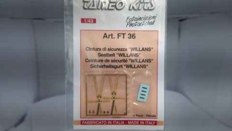 FT36 Tameo Kits fotoincisione cintura di sicurezza "WILLANS" 1/43