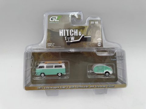 Greenlight Volkswagen Type 2 Minibus 1/64 Tavola da Surf + Rimorchio