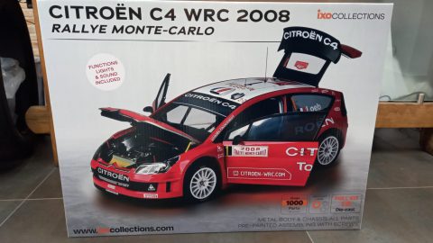 IXO Citroen C4 WRC rally Monte Carlo 2008 1/8, kit di montaggio composto da oltre 1000 particolari, parti già verniciate