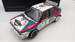 Kyosho Lancia Delta HF Evo 2 rally Monte Carlo 1/18, confezione lievemente usurata - scala 1:18