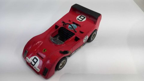Mebetoys Ferrari 312 PB 1/28, normali segni del tempo, adesivi rovinati, senza scatola originale