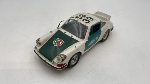 Polistil Porsche Carrera RS Polizia 1/24 senza scatola originale, evidenti segni di usura, vernice rovinata, antenna rotta