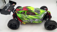 RK Buggy elettrico 1/10 brushless, 2,4 Ghz, quattro ruote motrici, batteria Lipo 7,4 V 3500 mAh 30 C, completo di tutto, con radio a stick, mai utilizzata - foto 3