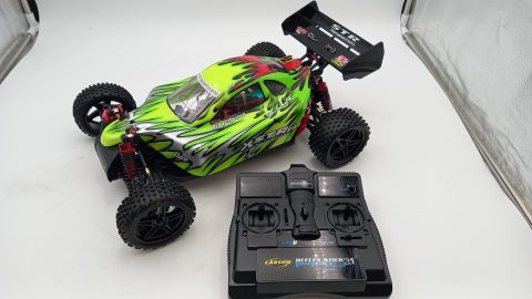 RK Buggy elettrico 1/10 brushless, 2,4 Ghz, quattro ruote motrici, batteria Lipo 7,4 V 3500 mAh 30 C, completo di tutto, con radio a stick, mai utilizzata