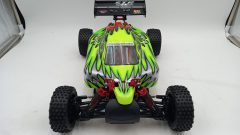 RK Buggy elettrico 1/10 brushless, 2,4 Ghz, quattro ruote motrici, batteria Lipo 7,4 V 3500 mAh 30 C, completo di tutto, con radio a stick, mai utilizzata - foto 2