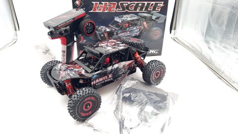 RK Desert Truck elettrico brushless 1/12, radio 2,4 GHZ, 4 ruote motrici, batteria Lipo 7,4V 2200 mAh, completo di tutto