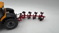 Siku Trattore JCB 8250 V-Tronic 1/32 Abbinato a un aratro, senza scatola originale - scala 1:32