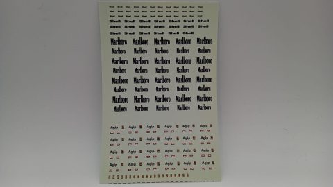 114 decals sponsor Marlboro, Shell, Agip, Ferrari 1/43