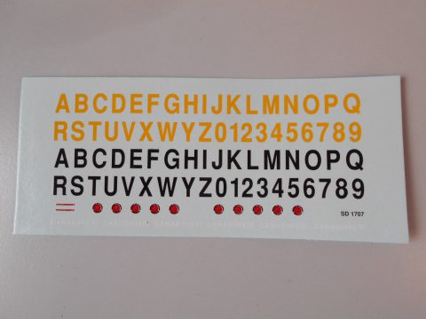 119 decals numeri, lettere e scritta carabinieri 1/43