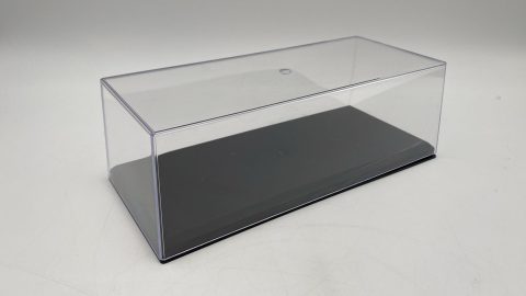 Vetrina teca per modelli in scala 1/24, misure interne base appoggio 10 x 24,5 x 6,7 cm altezza, esterne 26 x 11,5 x 8,5 cm altezza