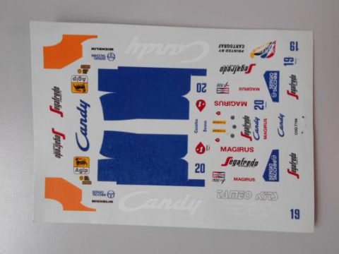 61 Tameo Kits decals per TMK227 Tolemann Hart TG184 Monaco GP 1984 1/43