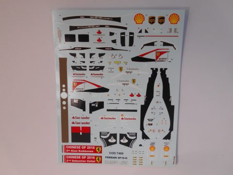44 Tameo Kits decals Ferrari SF16-H Chinese GP 2016 1/43